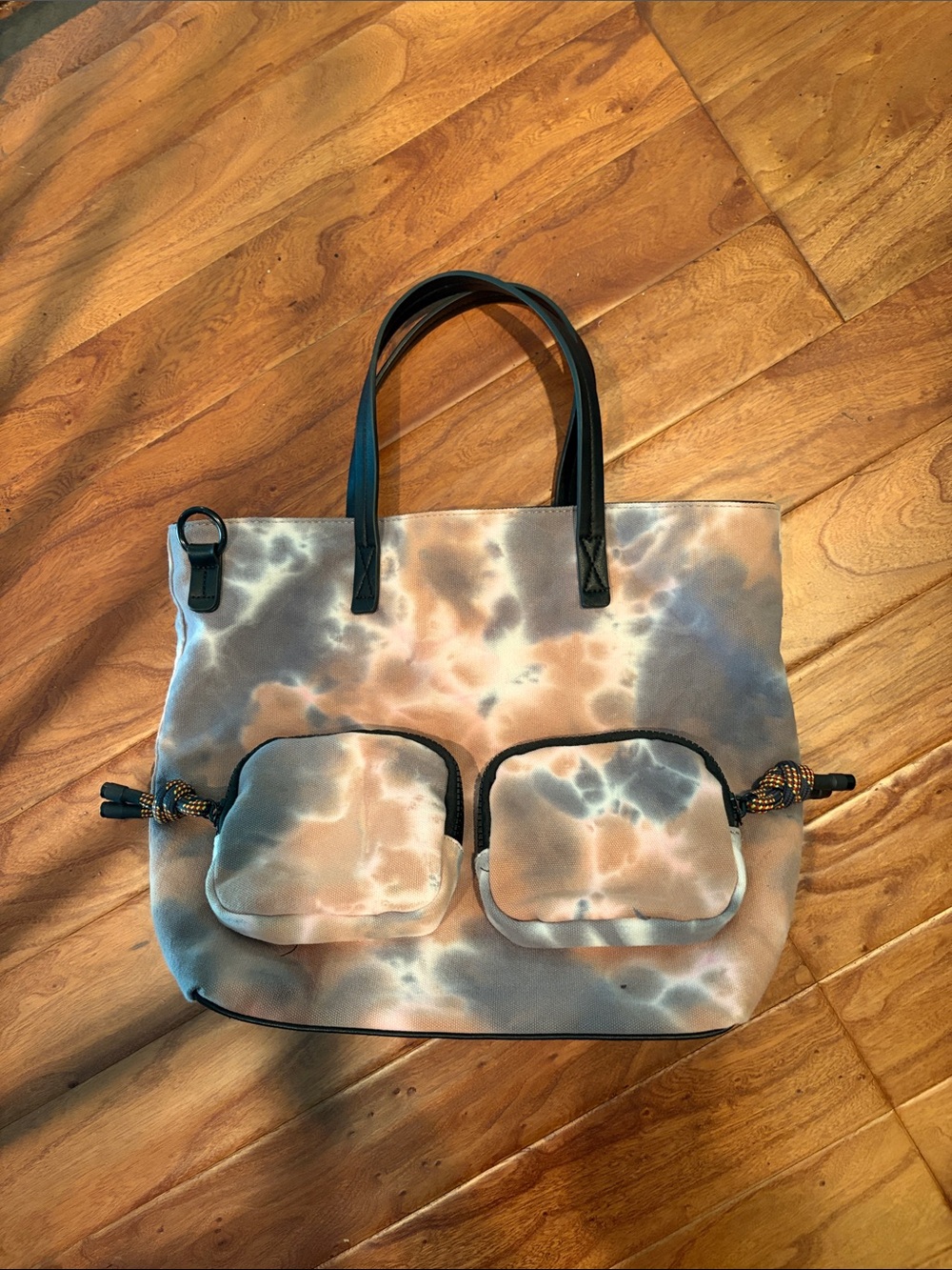 Like Dreams Pink Purple Tie Dye Tote Bag Para Cord Pull Tabs